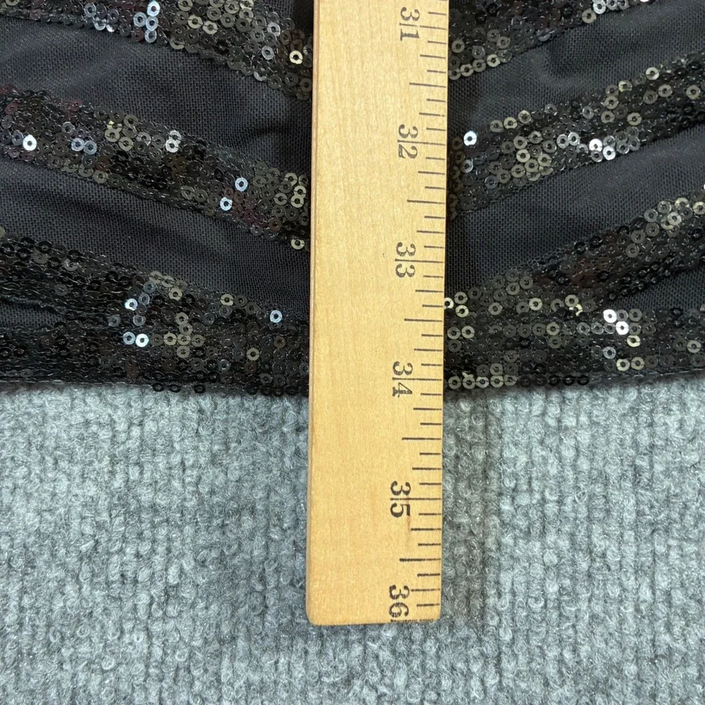 House of CB Sequin Mini Dress Womens XS Black Cutout Open Back Long Sleeve - Picture 13 of 15